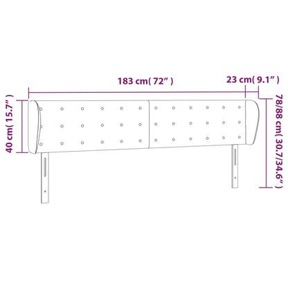 Čelo Postele Typu Ušák Krémové 183X23X78/88 Cm Umělá Kůže