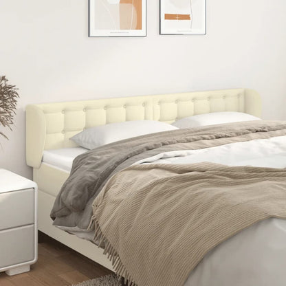 Čelo Postele Typu Ušák Krémové 183X23X78/88 Cm Umělá Kůže
