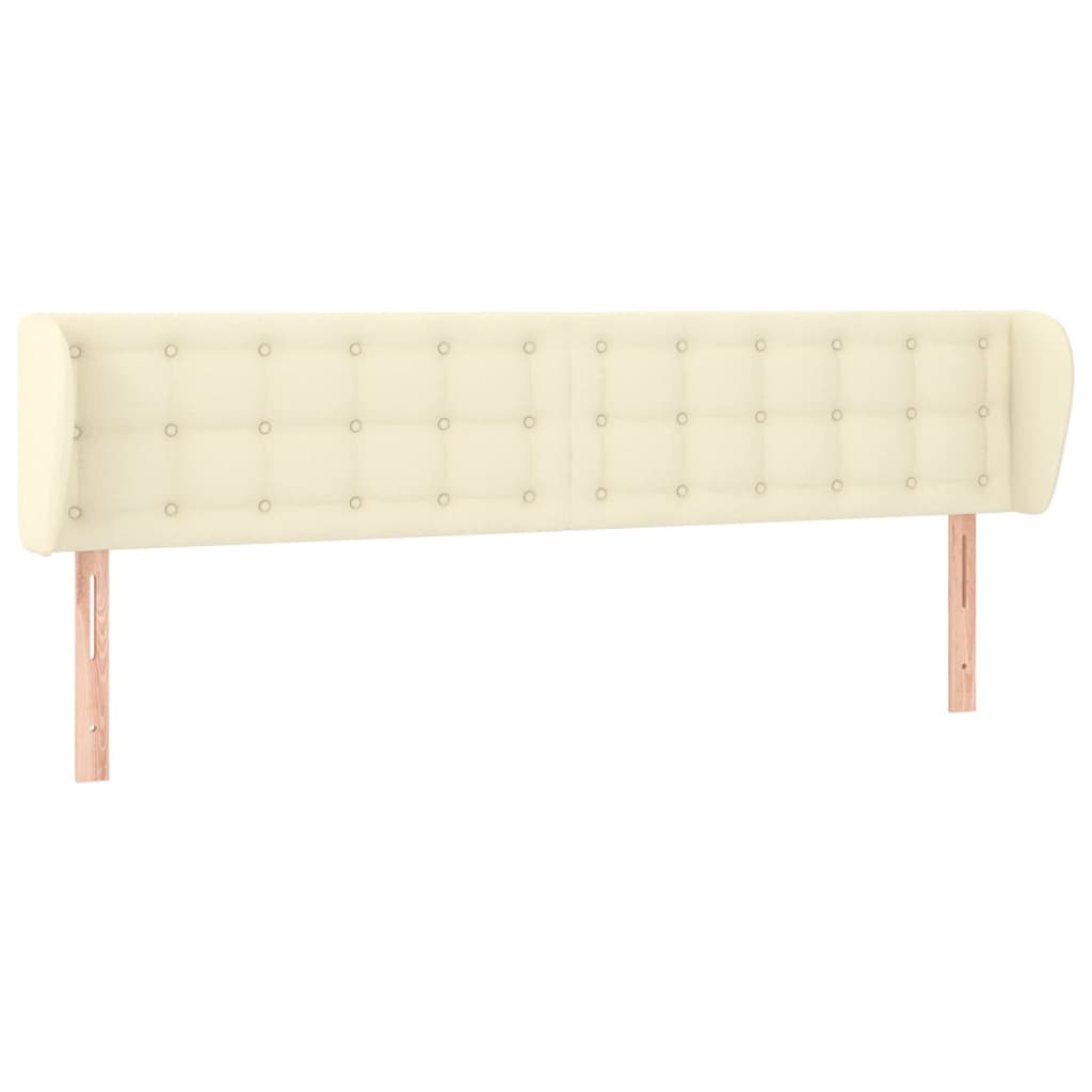 Čelo Postele Typu Ušák Krémové 203X23X78/88 Cm Umělá Kůže