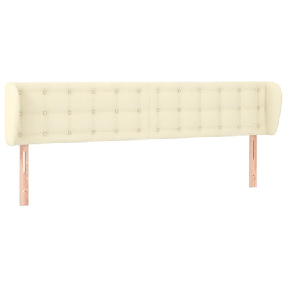 Čelo Postele Typu Ušák Krémové 203X23X78/88 Cm Umělá Kůže