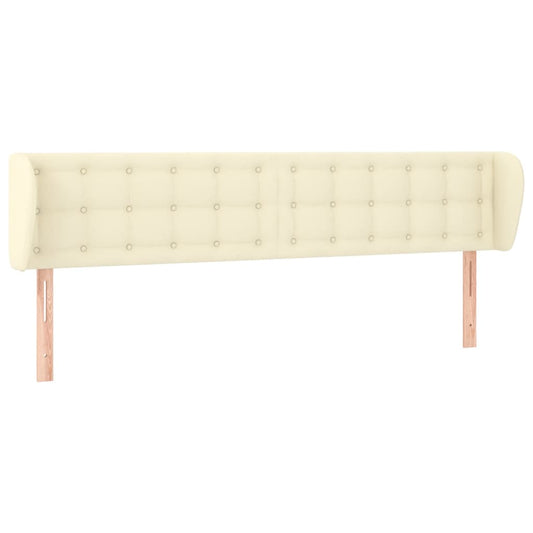 Čelo Postele Typu Ušák Krémové 203X23X78/88 Cm Umělá Kůže