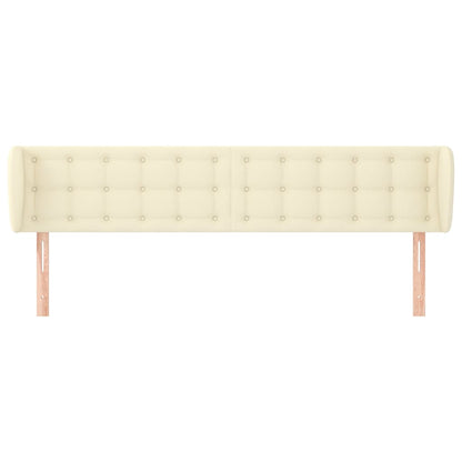 Čelo Postele Typu Ušák Krémové 203X23X78/88 Cm Umělá Kůže