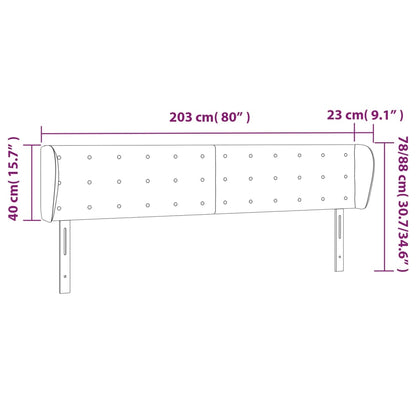 Čelo Postele Typu Ušák Krémové 203X23X78/88 Cm Umělá Kůže