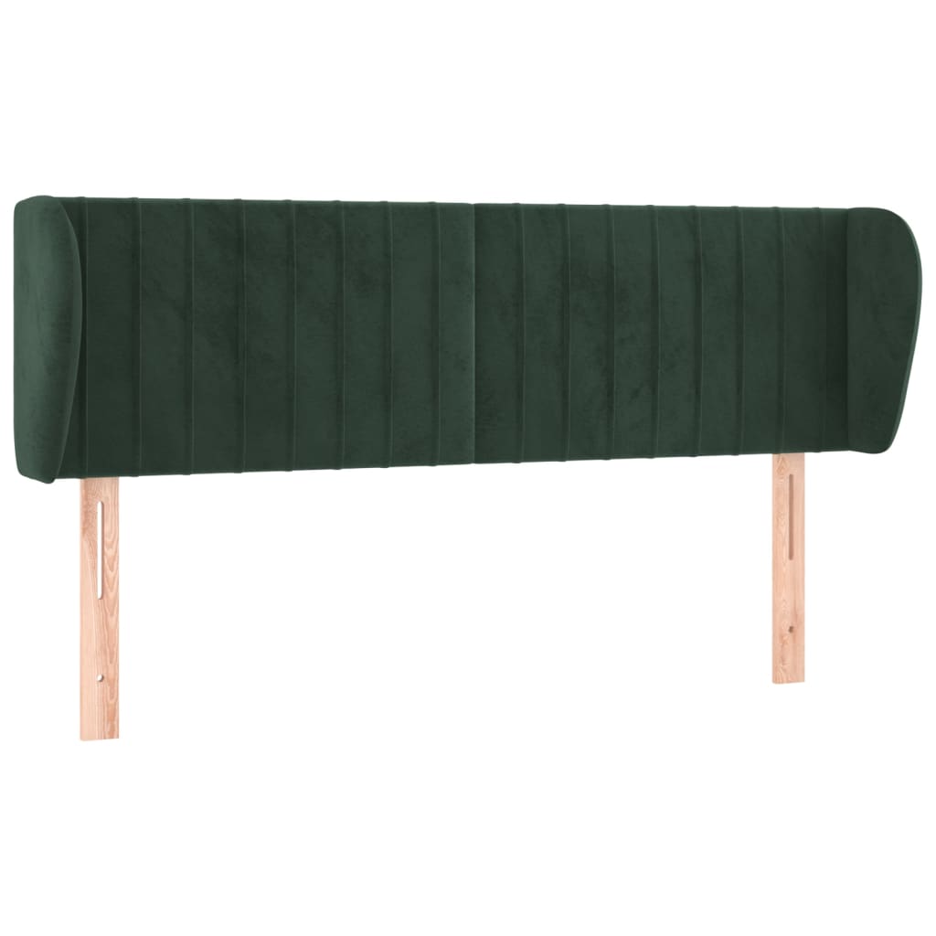 Čelo Postele Typu Ušák Tmavě Zelené 147X23X78/88 Cm Samet