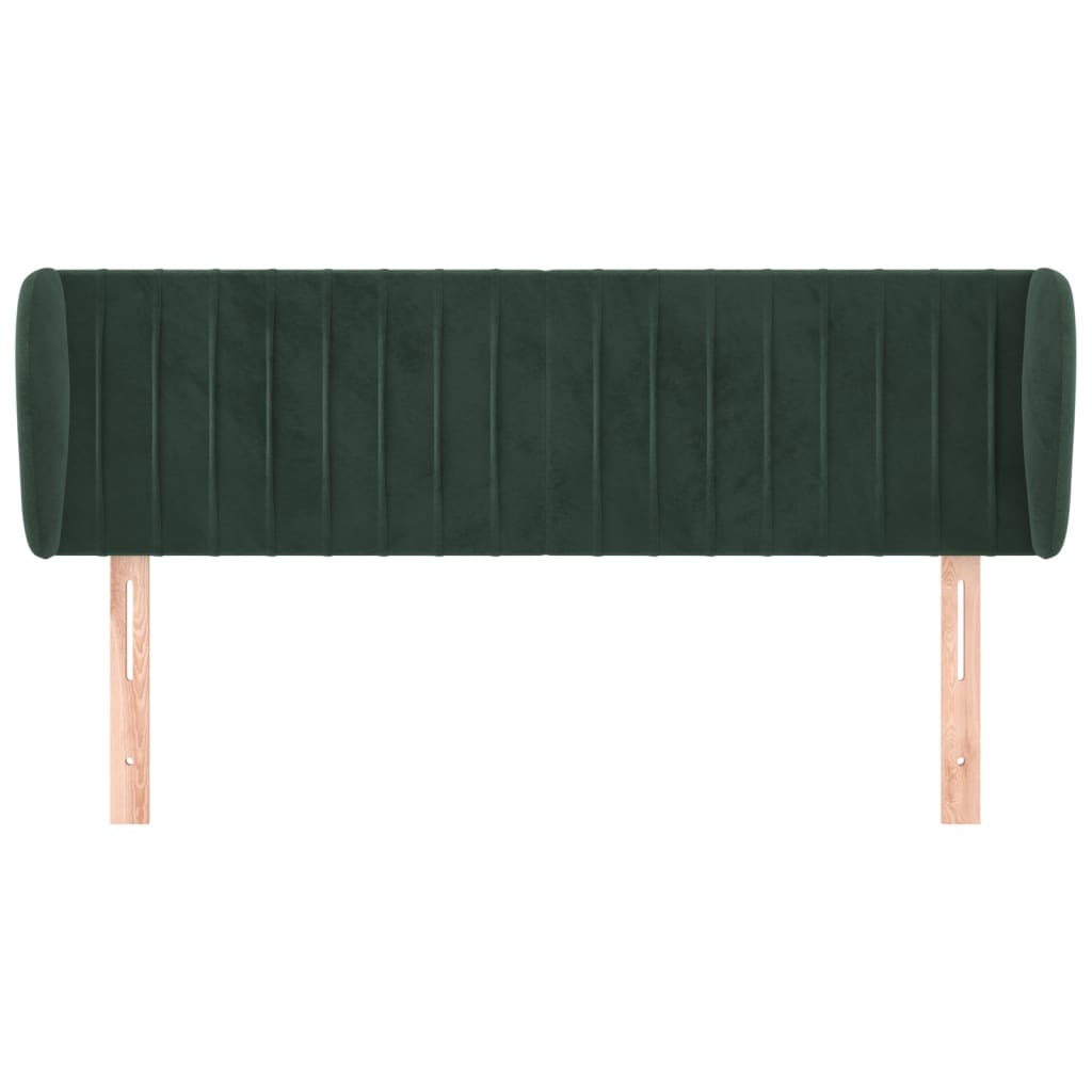Čelo Postele Typu Ušák Tmavě Zelené 147X23X78/88 Cm Samet