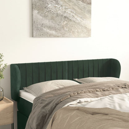 Čelo Postele Typu Ušák Tmavě Zelené 147X23X78/88 Cm Samet
