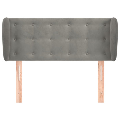 Čelo Postele Typu Ušák Světle Šedé Samet