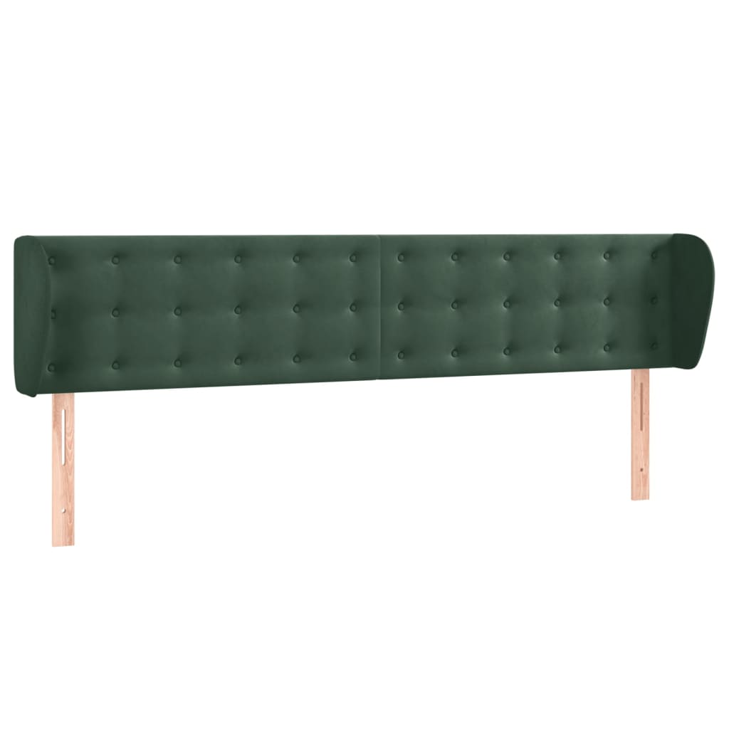 Čelo Postele Typu Ušák Tmavě Zelené 183X23X78/88 Cm Samet