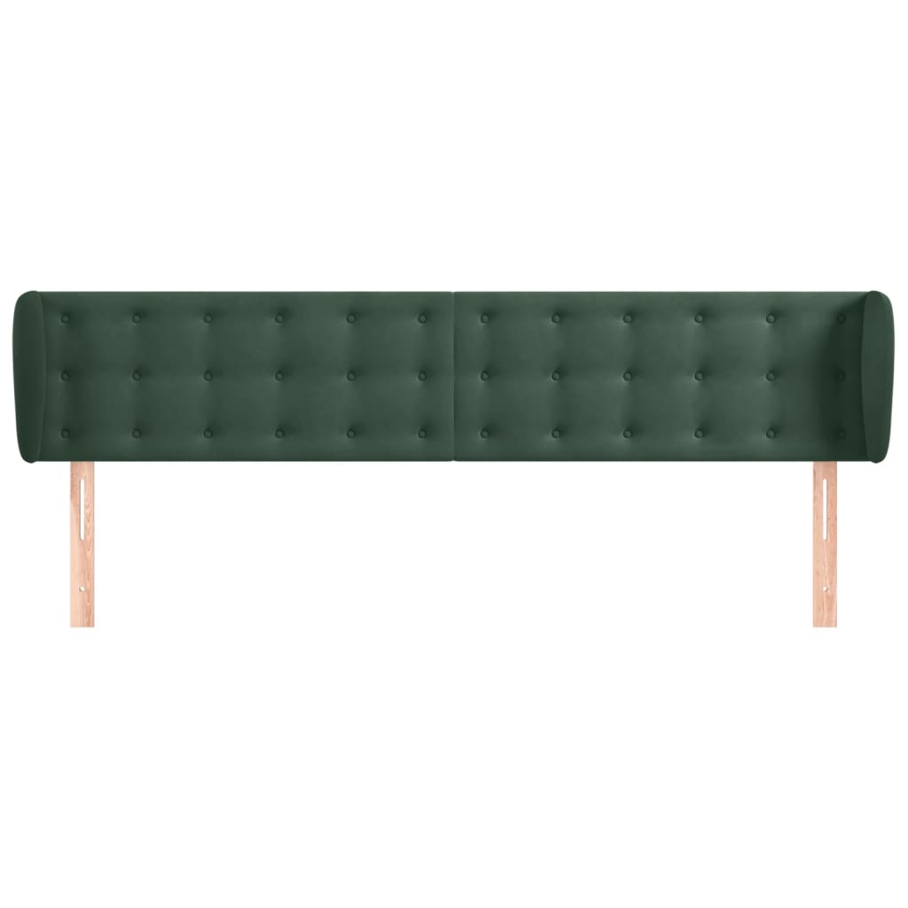Čelo Postele Typu Ušák Tmavě Zelené 183X23X78/88 Cm Samet