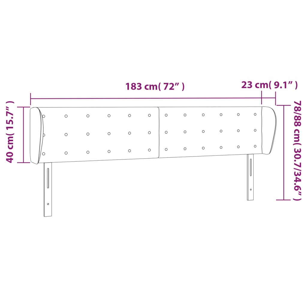 Čelo Postele Typu Ušák Tmavě Zelené 183X23X78/88 Cm Samet