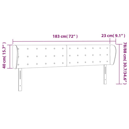 Čelo Postele Typu Ušák Tmavě Zelené 183X23X78/88 Cm Samet