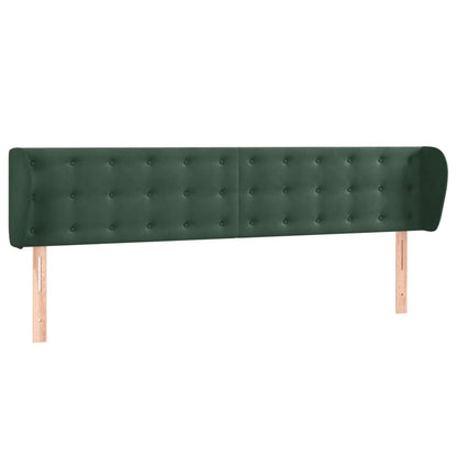 Čelo Postele Typu Ušák Tmavě Zelené 203X23X78/88 Cm Samet