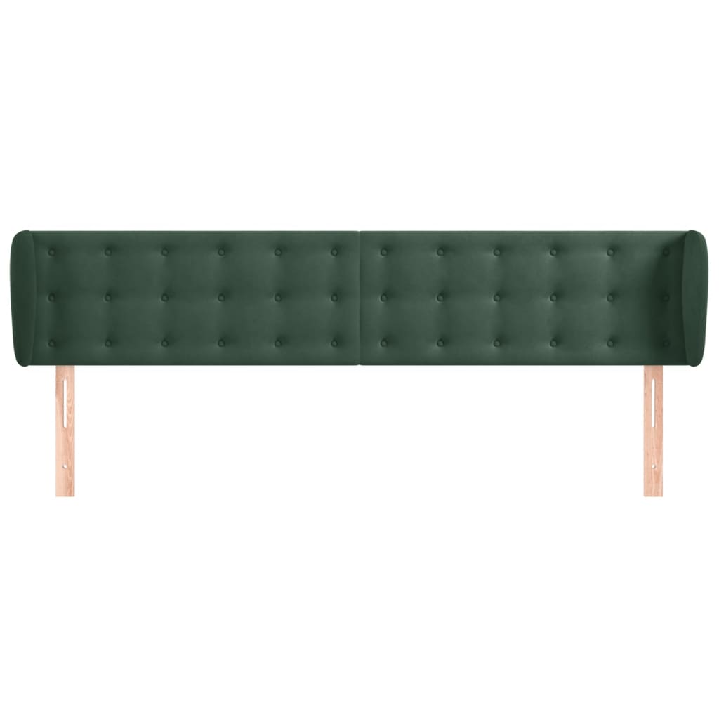 Čelo Postele Typu Ušák Tmavě Zelené 203X23X78/88 Cm Samet