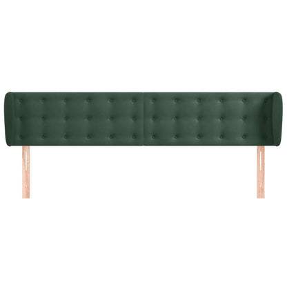 Čelo Postele Typu Ušák Tmavě Zelené 203X23X78/88 Cm Samet