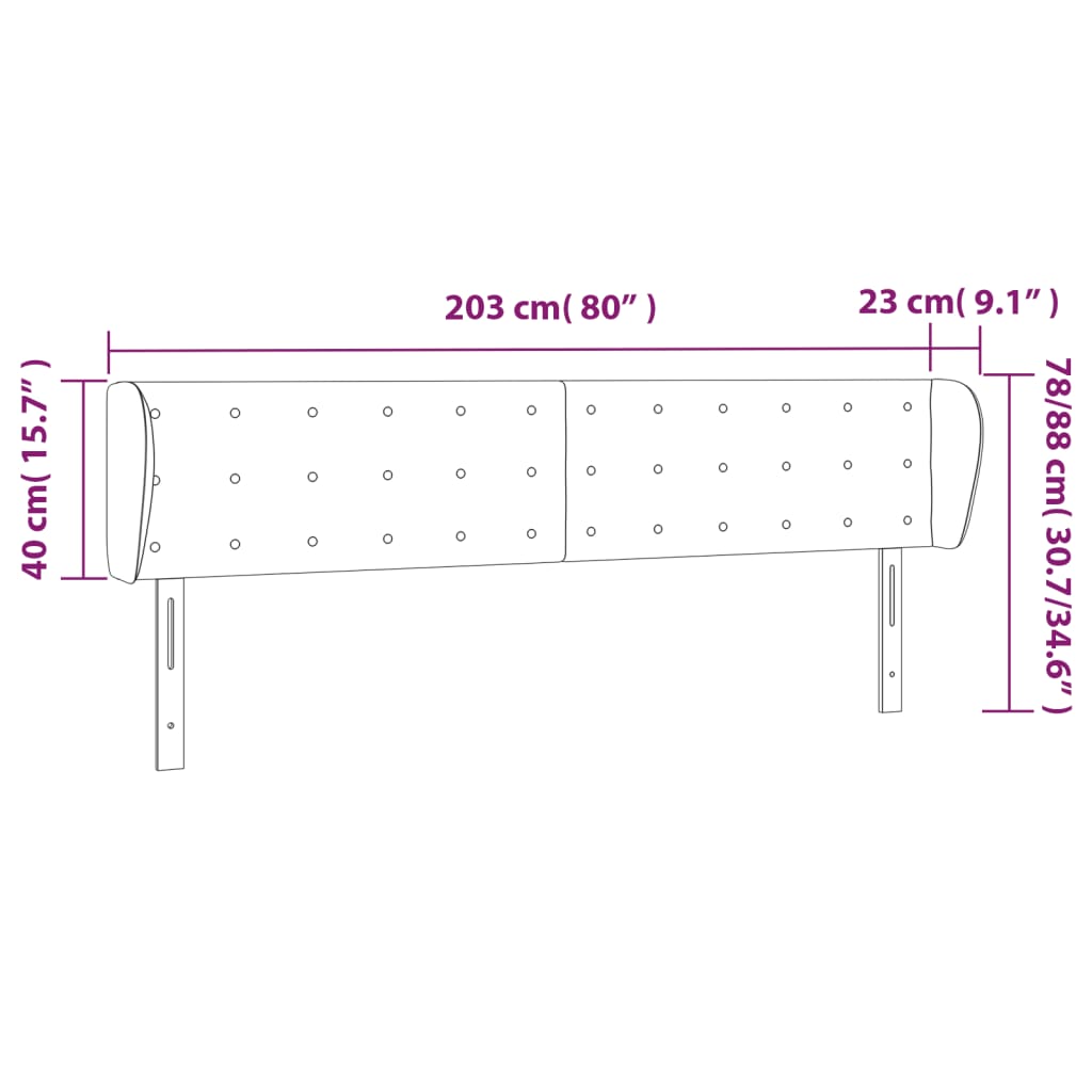 Čelo Postele Typu Ušák Tmavě Zelené 203X23X78/88 Cm Samet