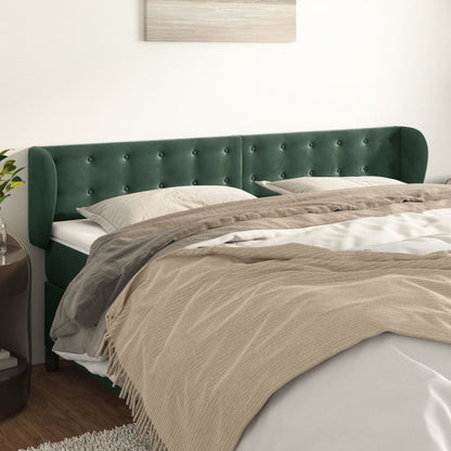 Čelo Postele Typu Ušák Tmavě Zelené 203X23X78/88 Cm Samet