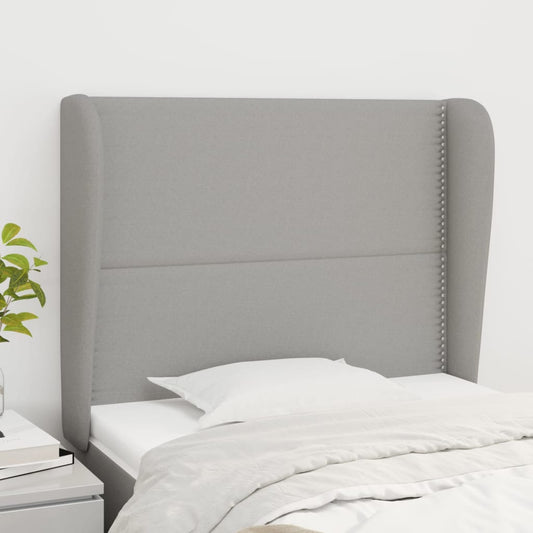 Čelo Postele Typu Ušák Světle Šedé 93 X 23 X 118/128 Cm Textil