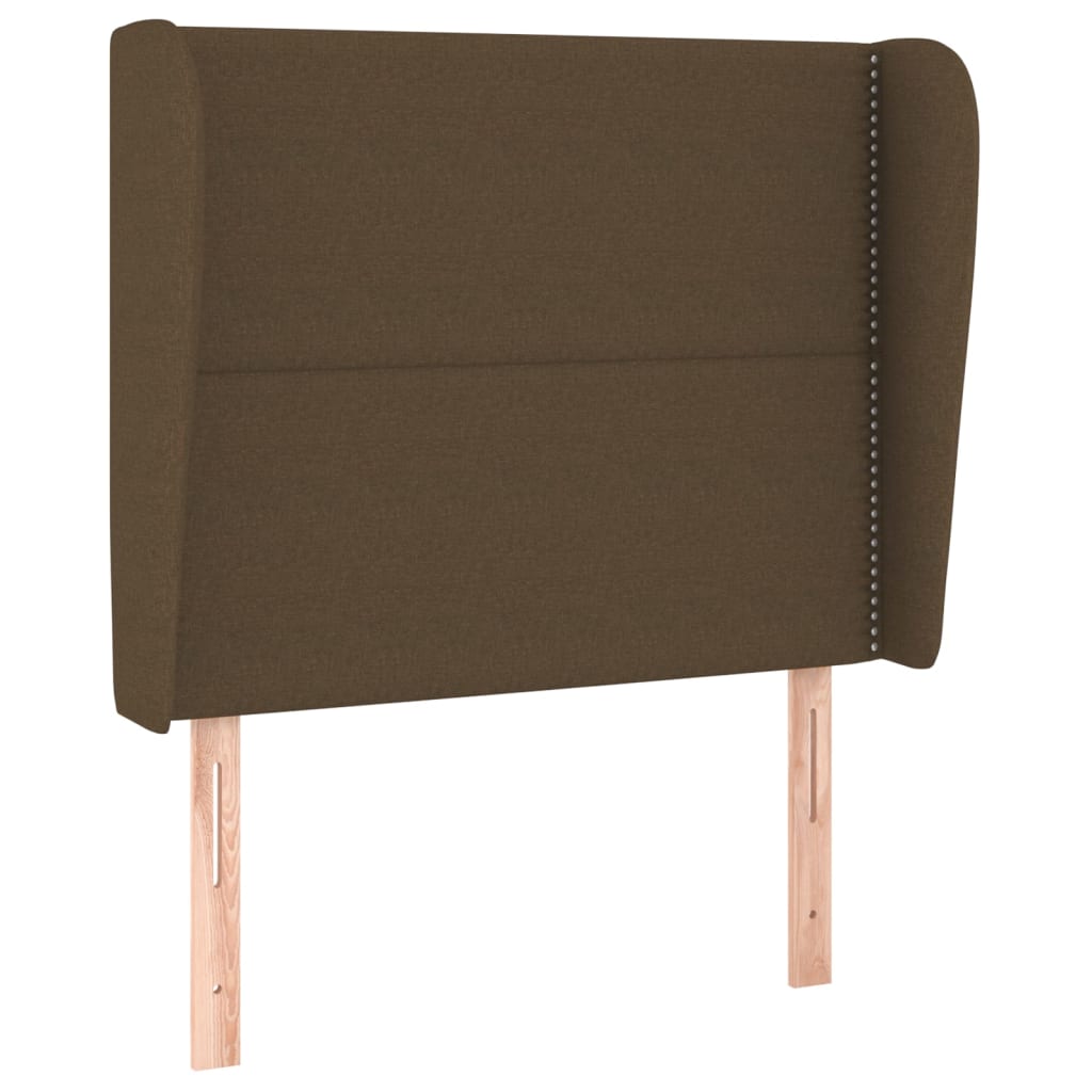 Čelo Postele Typu Ušák Tmavě Hnědé 93X23X118/128 Cm Textil