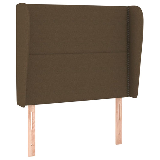 Čelo Postele Typu Ušák Tmavě Hnědé 93X23X118/128 Cm Textil