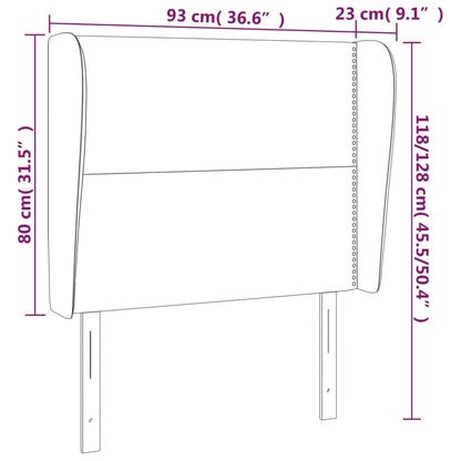 Čelo Postele Typu Ušák Tmavě Hnědé 93X23X118/128 Cm Textil