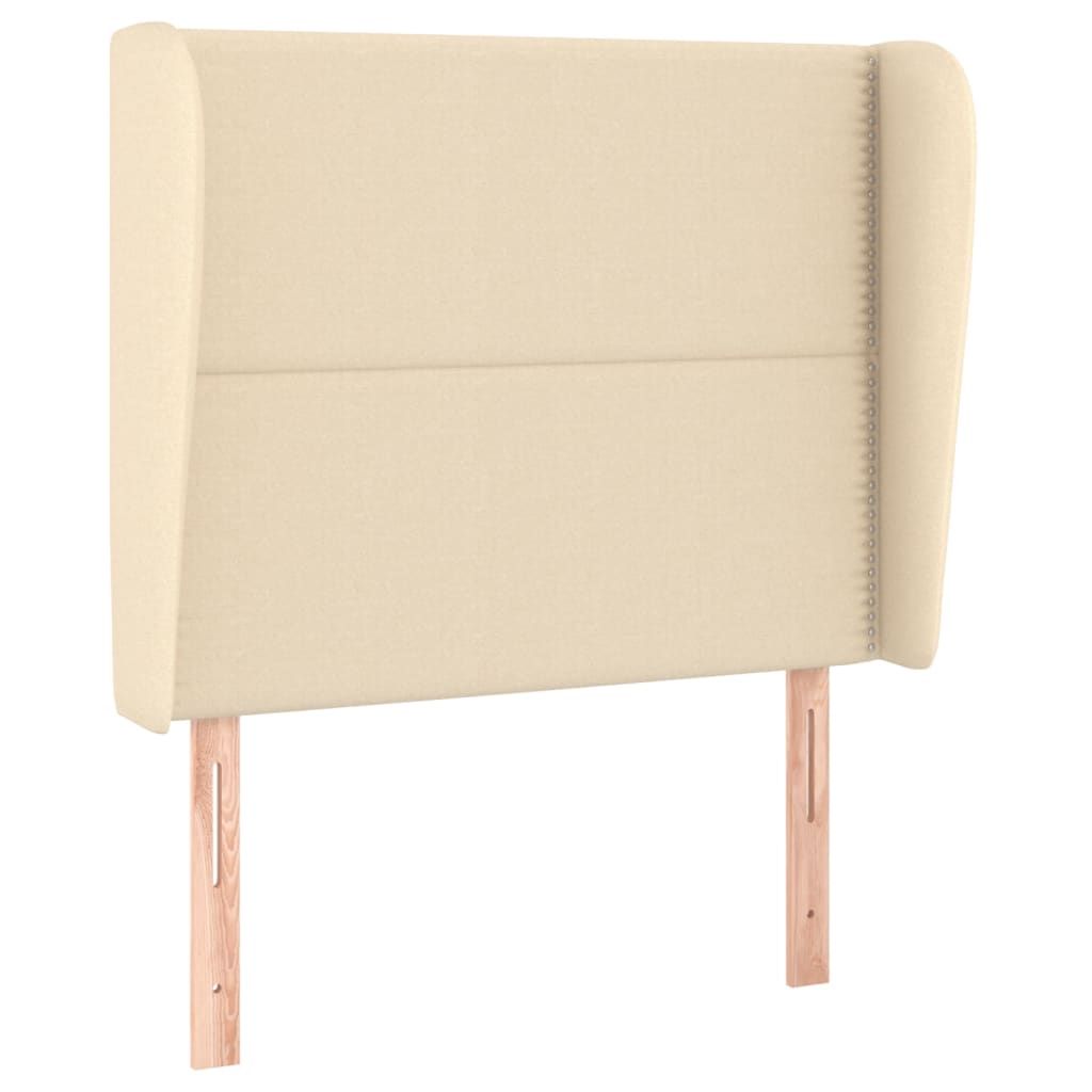 Čelo Postele Typu Ušák Krémové 93X23X118/128 Cm Textil