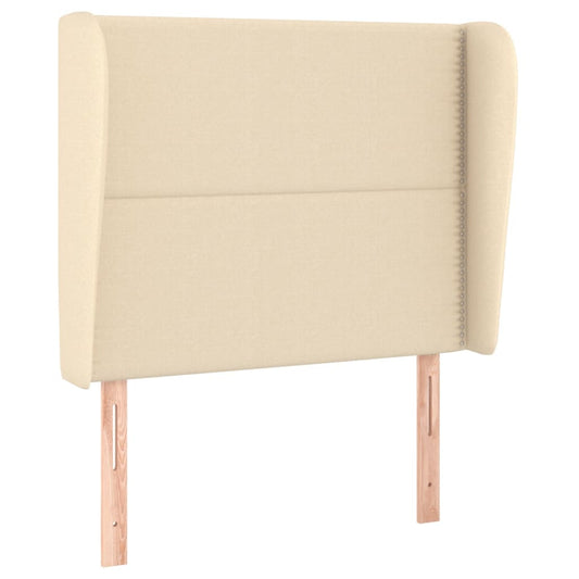 Čelo Postele Typu Ušák Krémové 93X23X118/128 Cm Textil