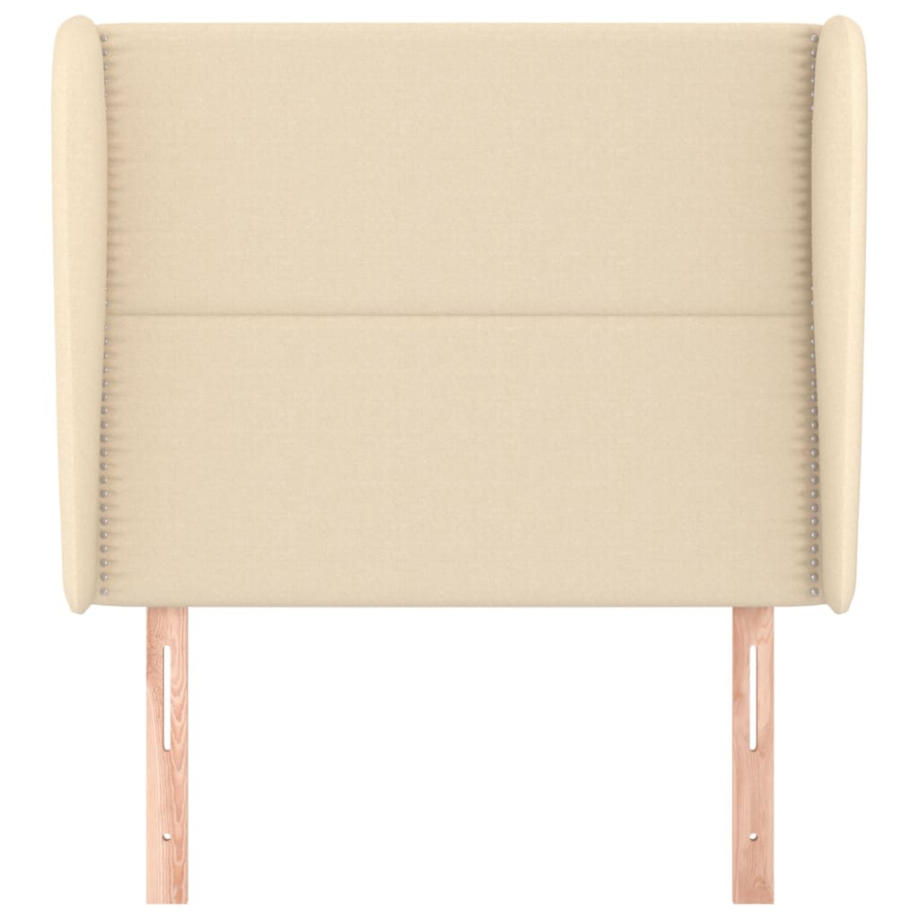 Čelo Postele Typu Ušák Krémové 93X23X118/128 Cm Textil
