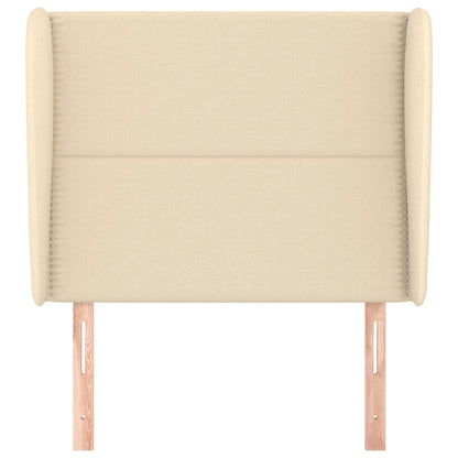 Čelo Postele Typu Ušák Krémové 93X23X118/128 Cm Textil