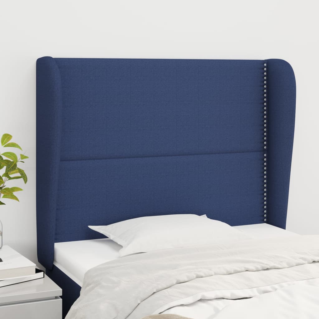 Čelo Postele Typu Ušák Modré 93X23X118/128 Cm Textil