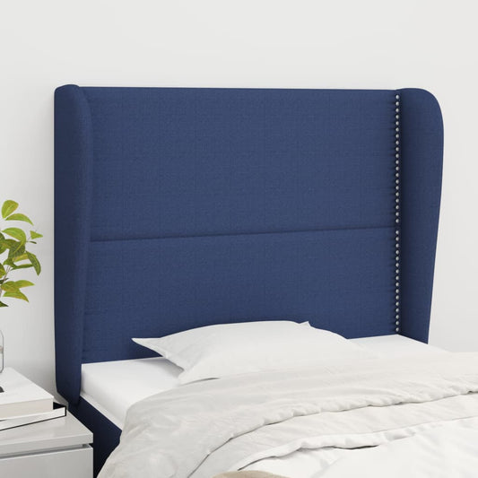 Čelo Postele Typu Ušák Modré 93X23X118/128 Cm Textil