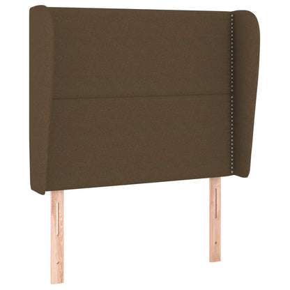 Čelo Postele Typu Ušák Tmavě Hnědé 103X23X118/128 Cm Textil