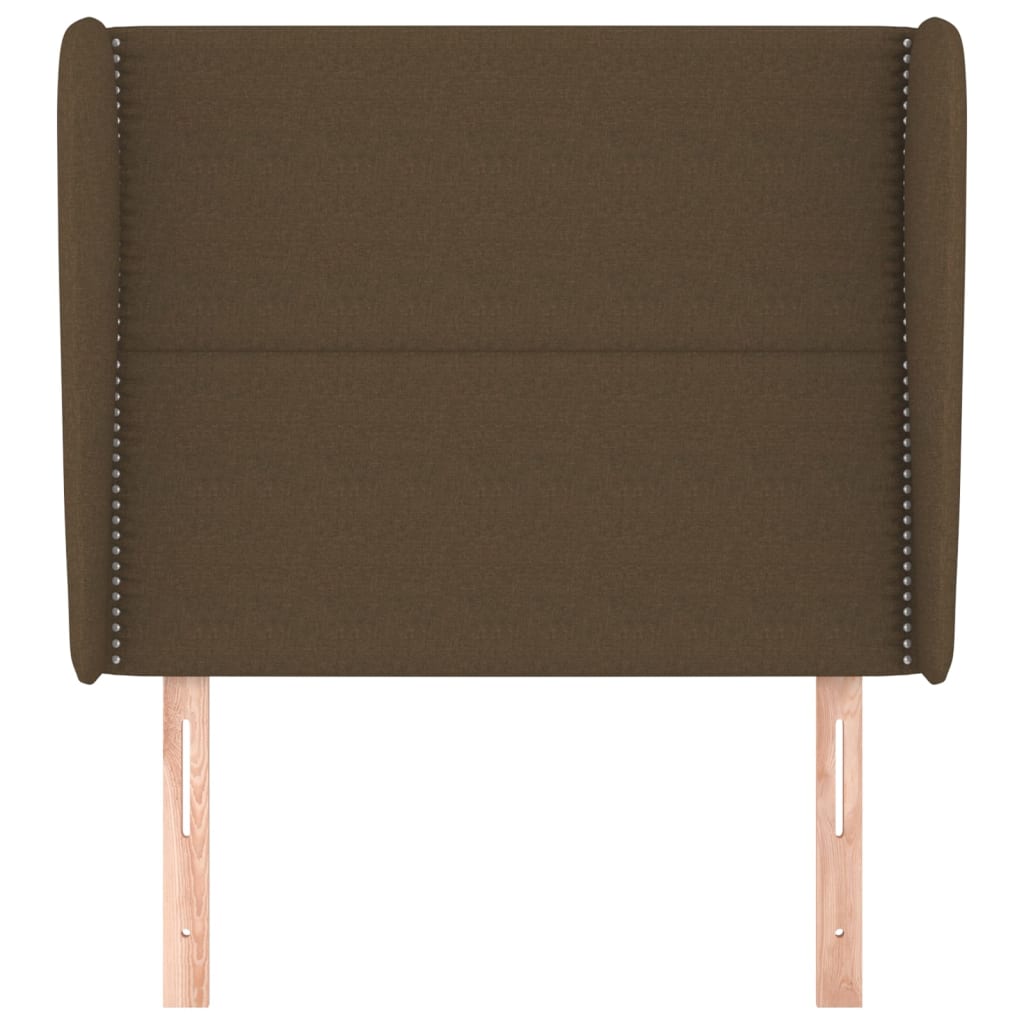 Čelo Postele Typu Ušák Tmavě Hnědé 103X23X118/128 Cm Textil