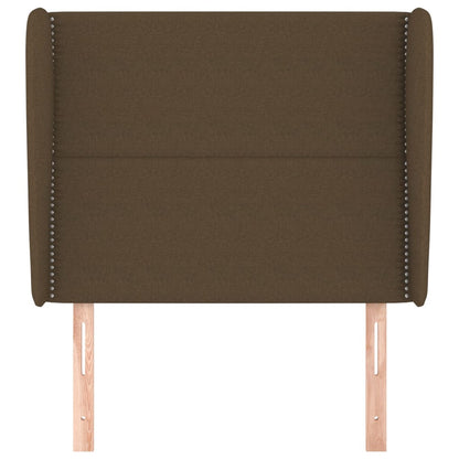Čelo Postele Typu Ušák Tmavě Hnědé 103X23X118/128 Cm Textil