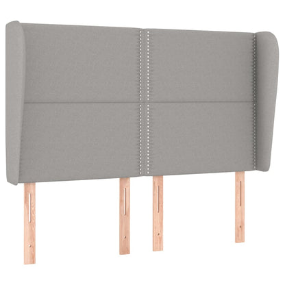 Čelo Postele Typu Ušák Světle Šedé 147X23X118/128 Cm Textil