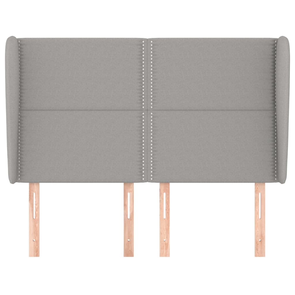 Čelo Postele Typu Ušák Světle Šedé 147X23X118/128 Cm Textil