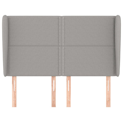 Čelo Postele Typu Ušák Světle Šedé 147X23X118/128 Cm Textil