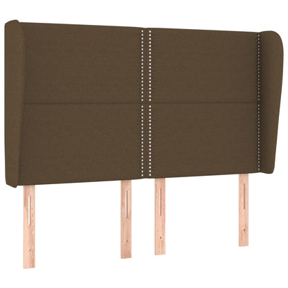 Čelo Postele Typu Ušák Tmavě Hnědé 147X23X118/128 Cm Textil