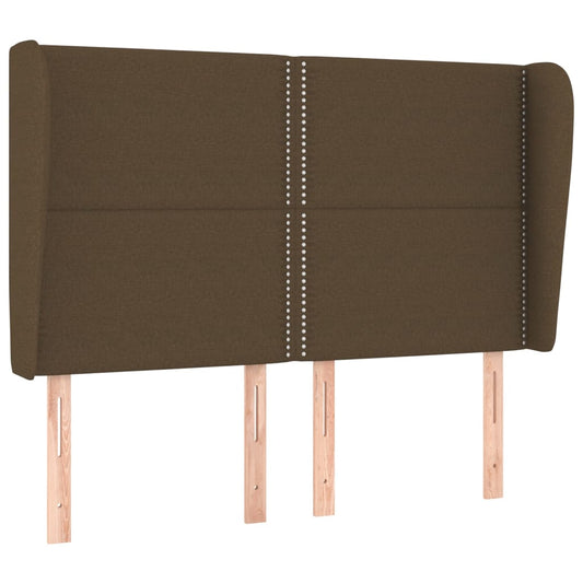 Čelo Postele Typu Ušák Tmavě Hnědé 147X23X118/128 Cm Textil