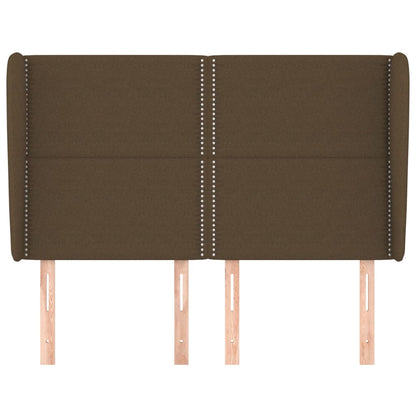 Čelo Postele Typu Ušák Tmavě Hnědé 147X23X118/128 Cm Textil