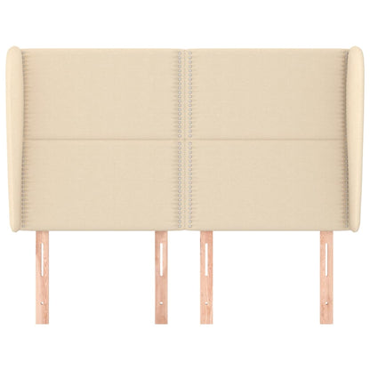 Čelo Postele Typu Ušák Krémové 147X23X118/128 Cm Textil