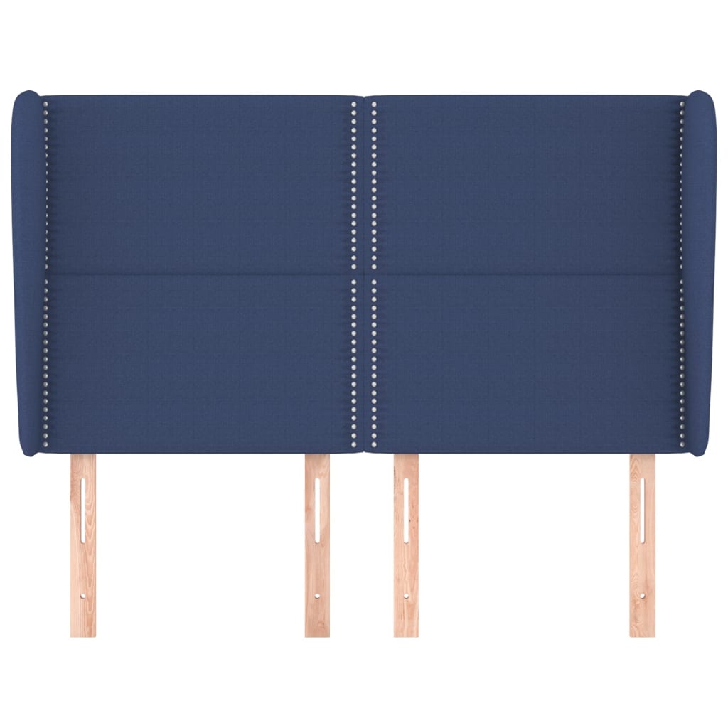 Čelo Postele Typu Ušák Modré 147X23X118/128 Cm Textil