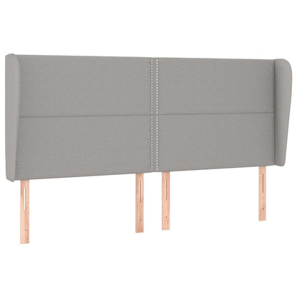 Čelo Postele Typu Ušák Světle Šedé 183X23X118/128 Cm Textil