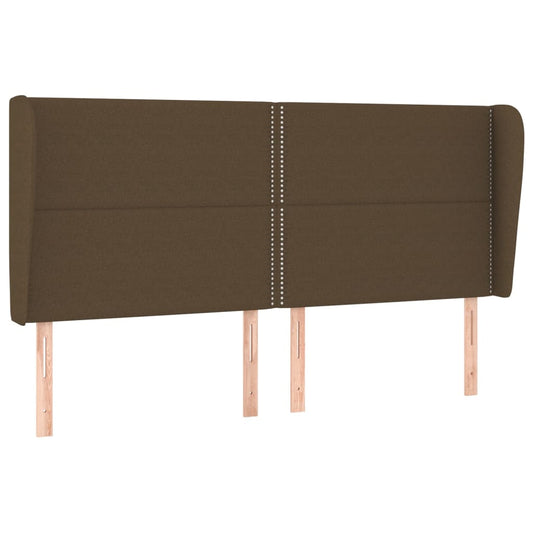 Čelo Postele Typu Ušák Tmavě Hnědé 183X23X118/128 Cm Textil