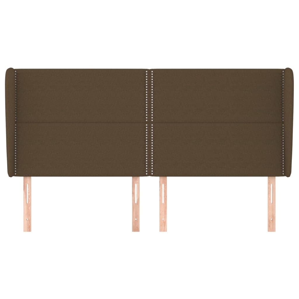 Čelo Postele Typu Ušák Tmavě Hnědé 183X23X118/128 Cm Textil