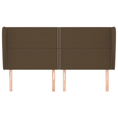 Čelo Postele Typu Ušák Tmavě Hnědé 183X23X118/128 Cm Textil