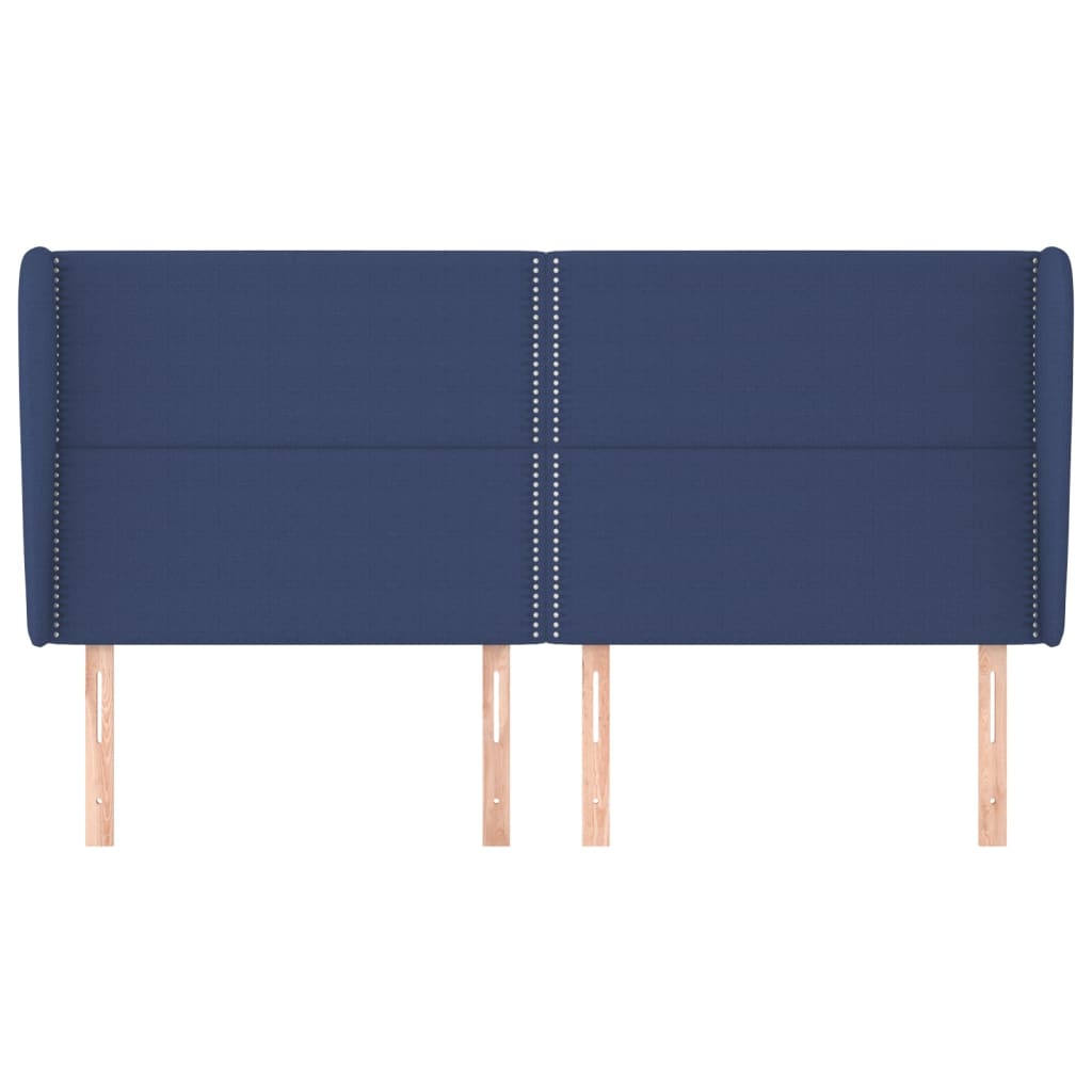 Čelo Postele Typu Ušák Modré 183X23X118/128 Cm Textil