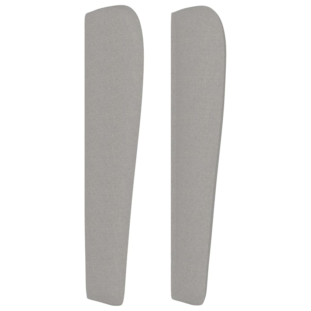 Čelo Postele Typu Ušák Světle Šedé 203X23X118/128 Cm Textil