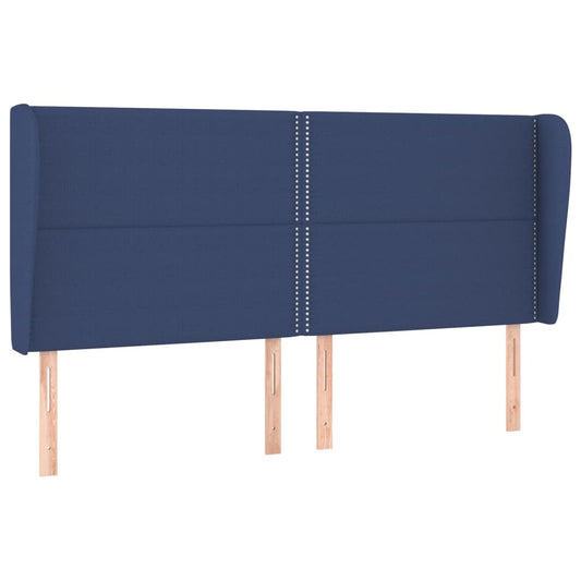 Čelo Postele Typu Ušák Modré 203X23X118/128 Cm Textil