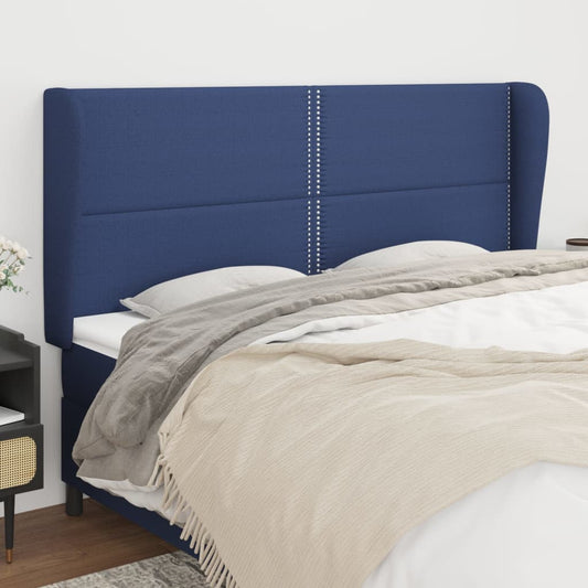 Čelo Postele Typu Ušák Modré 203X23X118/128 Cm Textil