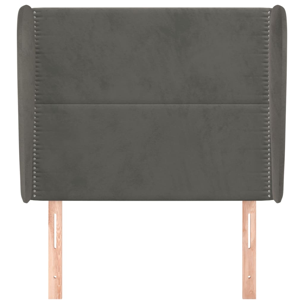 Čelo Postele Typu Ušák Tmavě Šedé 83 X 23 X 118/128 Cm Samet